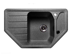 Granfest Мойка кухонная Corner GF-C800E Черный угловая – фотография-1